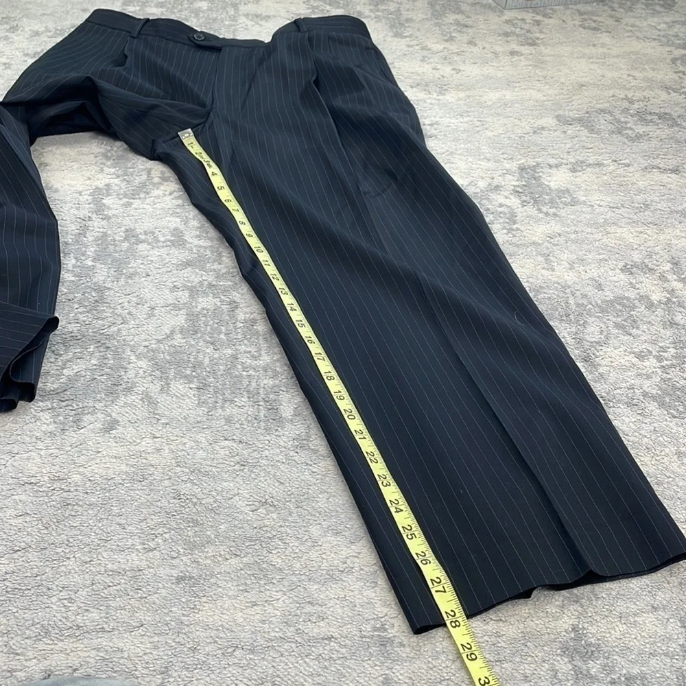 Joseph Abboud Black Pinstripe Suit Business Formal Wool Sz 42S Jacket 36 Pants